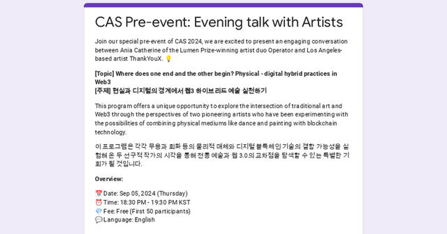 Pre-event of Crypto Art Seoul 2024